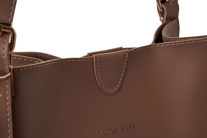 Lucky Bees Bolsa Tote Visón Oscuro Lucky Bees Bolsa Tote Visón Oscuro